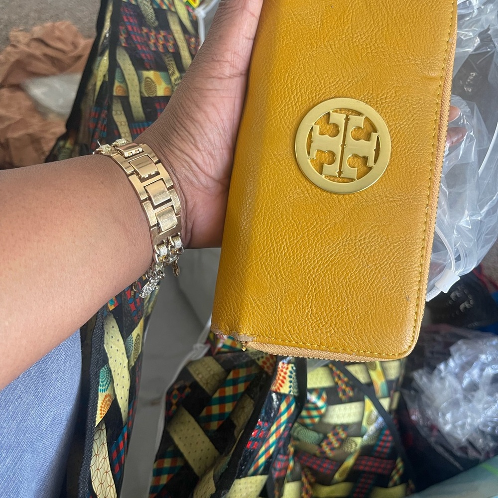 Mustard double wallet / wristlet